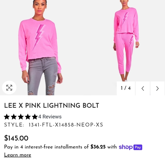 Lauren Moshi Lee X Lightening Bolt sweatshirt - Picture 4 of 12